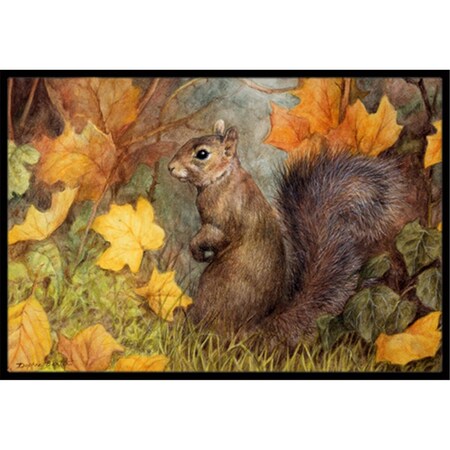 Carolines Treasures Grey Squirrel in Fall Leaves Indoor or Outdoor Mat, 24 x 36 CA78653